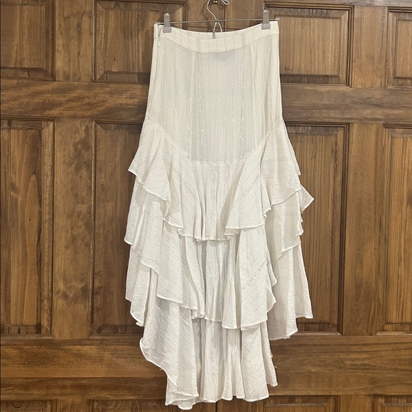 Majorelle white tiered high low skirt - Picture 6 of 7